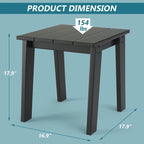 Table d'appoint d'extérieur Adirondack, table de chevet en plastique PEHD pour patio, jardin, piscine, idéale pour l'intérieur et l'extérieur