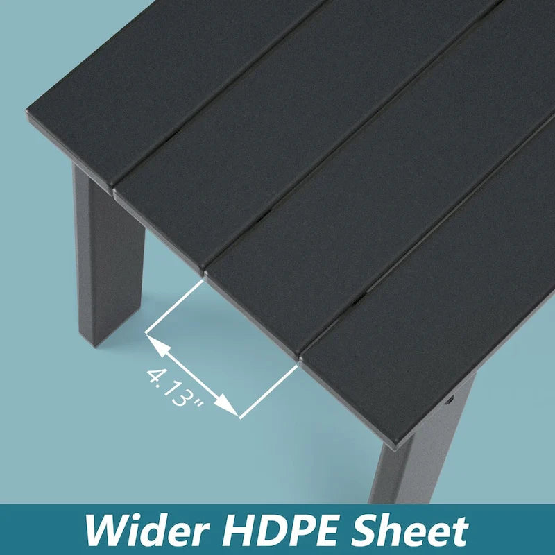 Table d'appoint d'extérieur Adirondack, table de chevet en plastique PEHD pour patio, jardin, piscine, idéale pour l'intérieur et l'extérieur