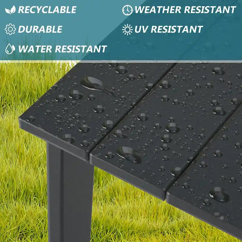 Table d'appoint d'extérieur Adirondack, table de chevet en plastique PEHD pour patio, jardin, piscine, idéale pour l'intérieur et l'extérieur