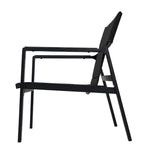 Fauteuils en toile, ensemble de conversation avec table d'appoint, structure en aluminium (ensemble de 3)
