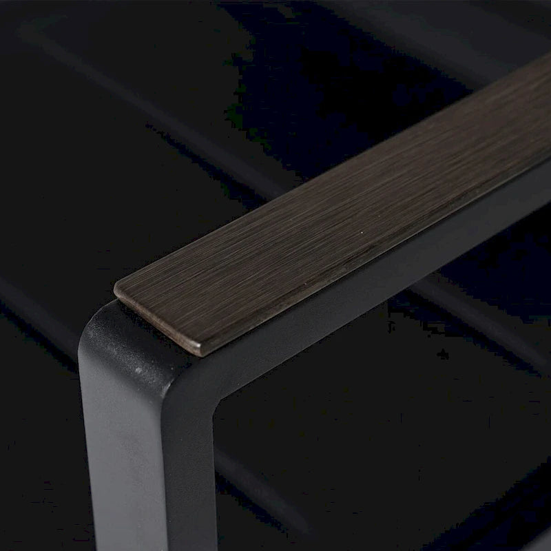 Fauteuils en toile, ensemble de conversation avec table d'appoint, structure en aluminium (ensemble de 3)