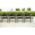 Ensemble de quatre fauteuils d'extérieur en aluminium gris de 22 pouces
