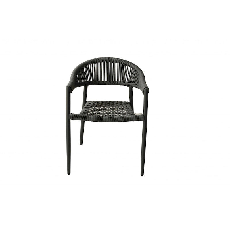 Ensemble de quatre fauteuils d'extérieur en aluminium gris de 22 pouces