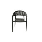 Ensemble de quatre fauteuils d'extérieur en aluminium gris de 22 pouces