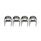 Ensemble de quatre fauteuils d'extérieur en aluminium gris de 22 pouces