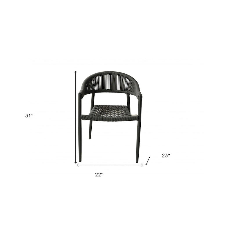 Ensemble de quatre fauteuils d'extérieur en aluminium gris de 22 pouces