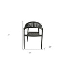 Ensemble de quatre fauteuils d'extérieur en aluminium gris de 22 pouces