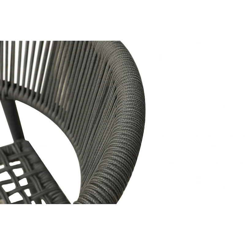 Ensemble de quatre fauteuils d'extérieur en aluminium gris de 22 pouces