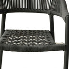 Ensemble de quatre fauteuils d'extérieur en aluminium gris de 22 pouces