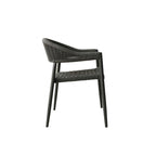 Ensemble de quatre fauteuils d'extérieur en aluminium gris de 22 pouces