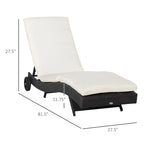 Chaise longue de piscine extérieure en osier avec dossier réglable sur 5 niveaux