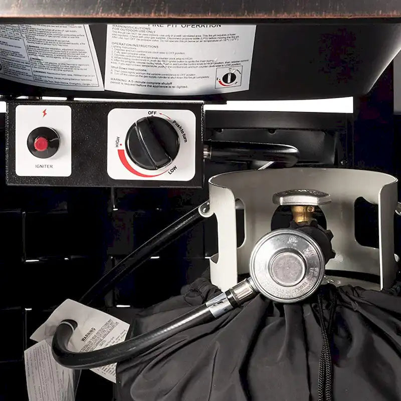 Ensemble table de feu en aluminium de 112 cm (44 po) avec quatre fauteuils pivotants et accessoires