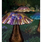 Piquet solaire en forme de champignon - Violet/Jaune - 11 x 11 x 13,75