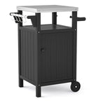 Chariot de barbecue extérieur avec comptoir et rangement en acier inoxydable