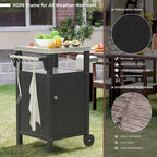 Chariot de barbecue extérieur avec comptoir et rangement en acier inoxydable