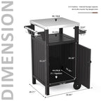 Chariot de barbecue extérieur avec comptoir et rangement en acier inoxydable