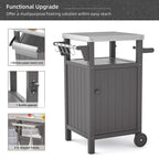 Chariot de barbecue extérieur avec comptoir et rangement en acier inoxydable