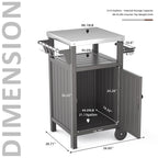 Chariot de barbecue extérieur avec comptoir et rangement en acier inoxydable