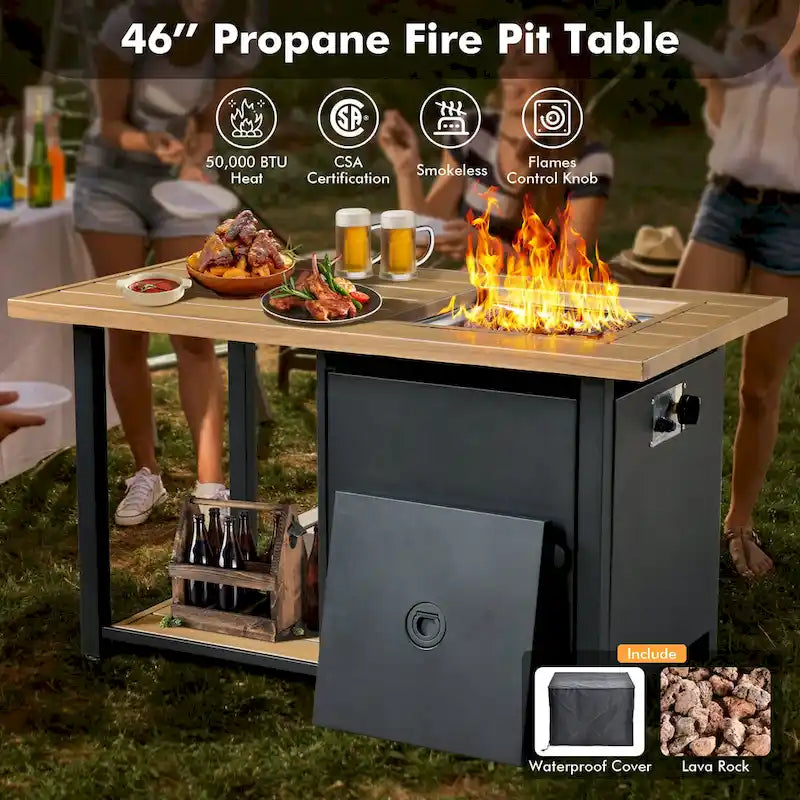 Ensemble de 7 chaises pivotantes incurvées en osier d'extérieur OVIOS avec table de feu