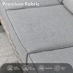 Ensemble de 7 chaises pivotantes incurvées en osier d'extérieur OVIOS avec table de feu