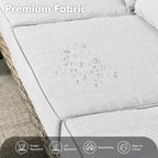 Ensemble de 7 chaises pivotantes incurvées en osier d'extérieur OVIOS avec table de feu