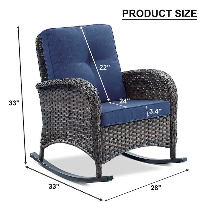 Fauteuil à bascule d'extérieur pour terrasse ou porche - Marron