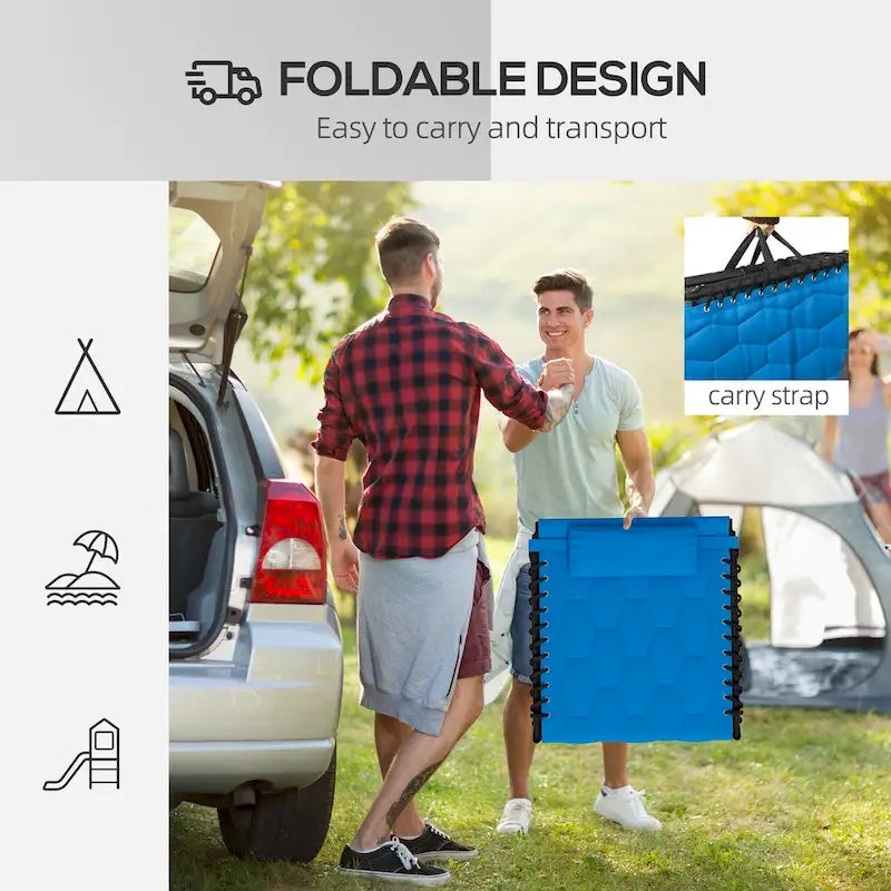 Ensemble de 2 chaises longues pliantes d'extérieur avec dossier inclinable à 5 positions, assise rembourrée, poche latérale et appui-tête