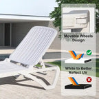 Chaise longue d'extérieur, fauteuil de piscine inclinable réglable en plastique, chaise longue de bronzage pour piscine