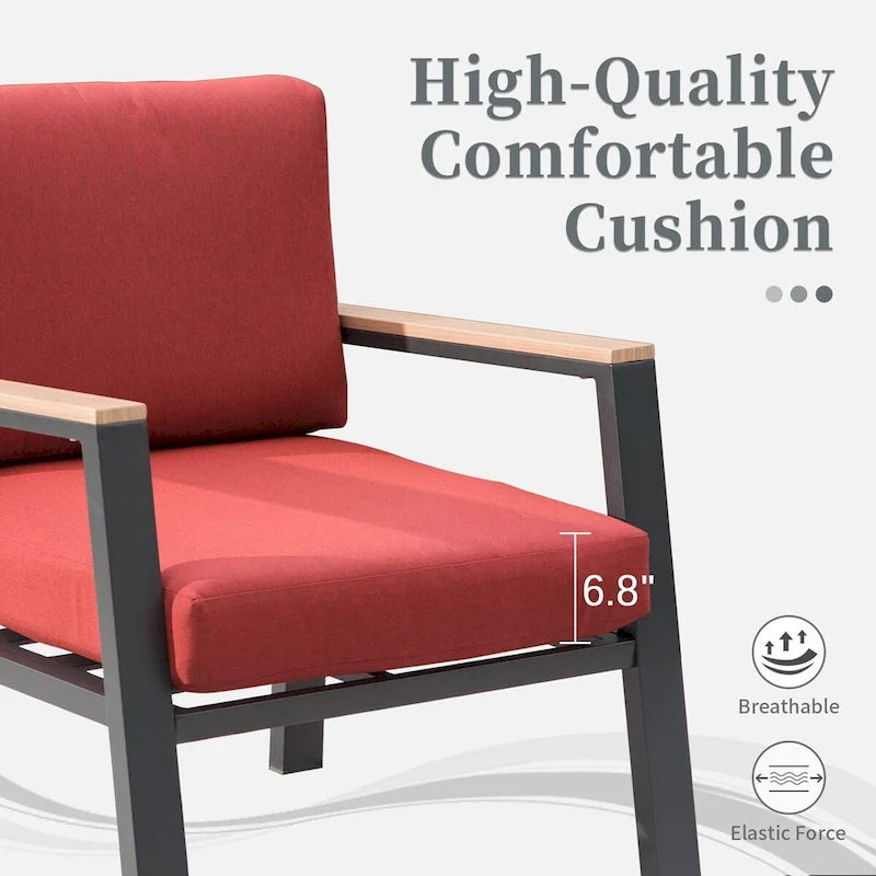 Ensemble de mobilier de jardin en aluminium 4 pièces, canapé d'angle moderne avec table basse et coussin - 70,87 * 25,98 * 14,37