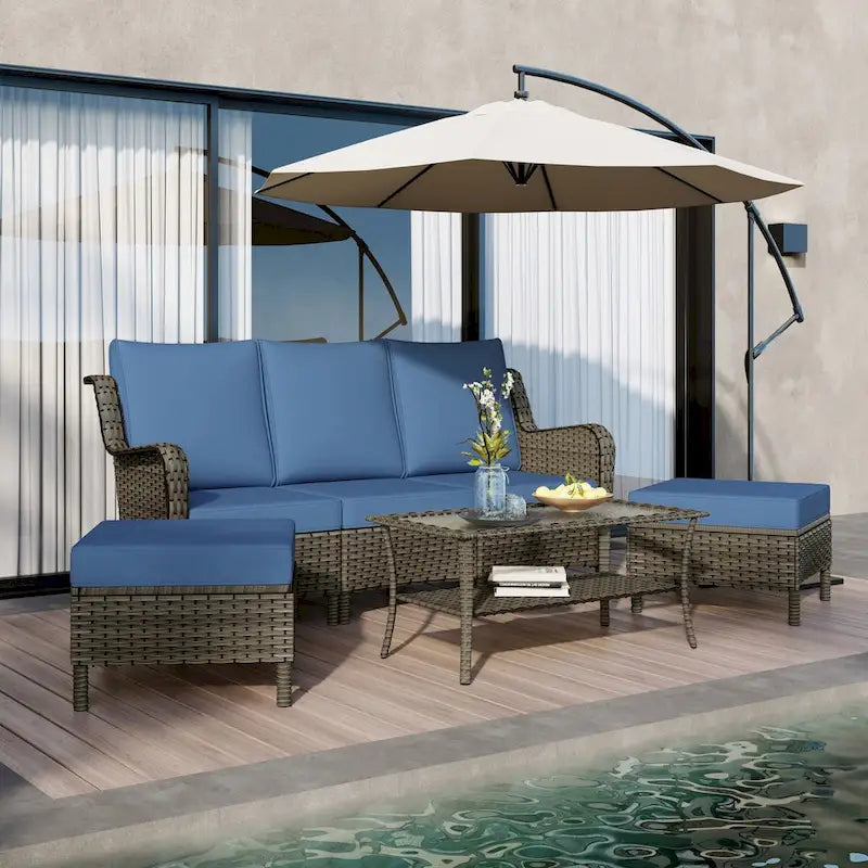 Patio Furniture Set Outdoor Conversation Sofa 6 Pieces