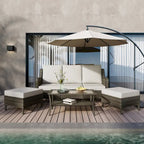 Ensemble de mobilier de patio, canapé de conversation d'extérieur 6 pièces