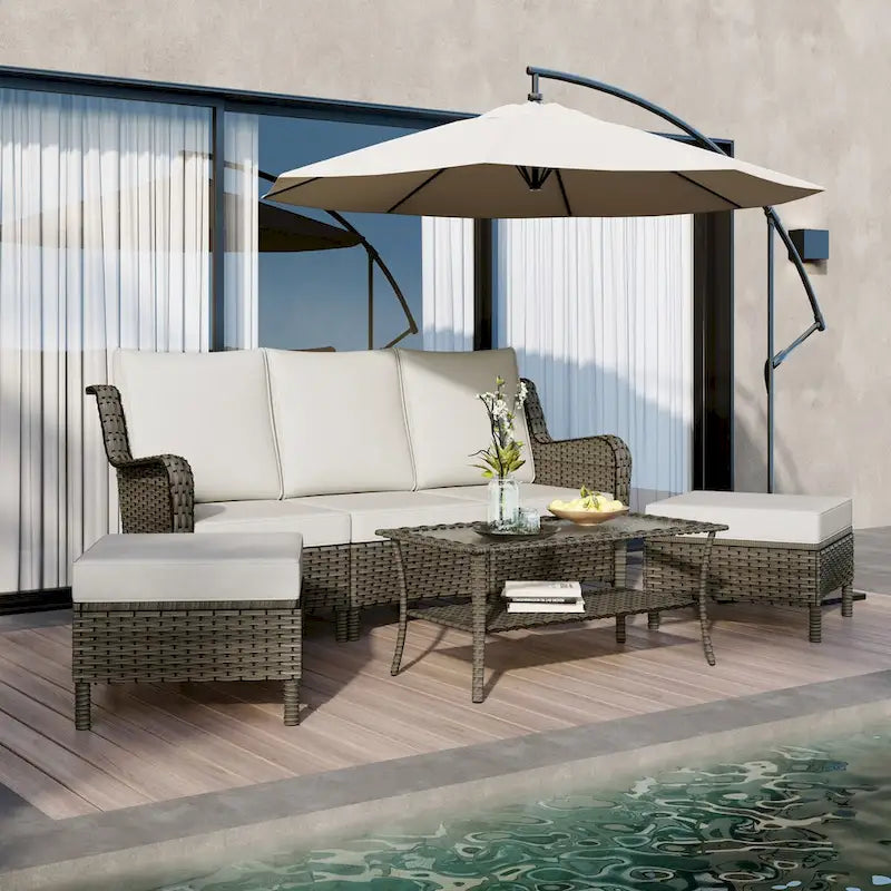 Ensemble de mobilier de patio, canapé de conversation d'extérieur 6 pièces