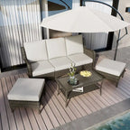 Ensemble de mobilier de patio, canapé de conversation d'extérieur 6 pièces