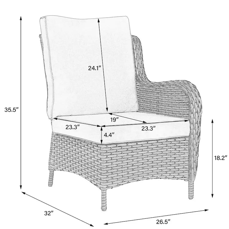 Ensemble de mobilier de patio, canapé de conversation d'extérieur 6 pièces