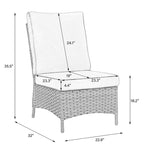 Ensemble de mobilier de patio, canapé de conversation d'extérieur 6 pièces