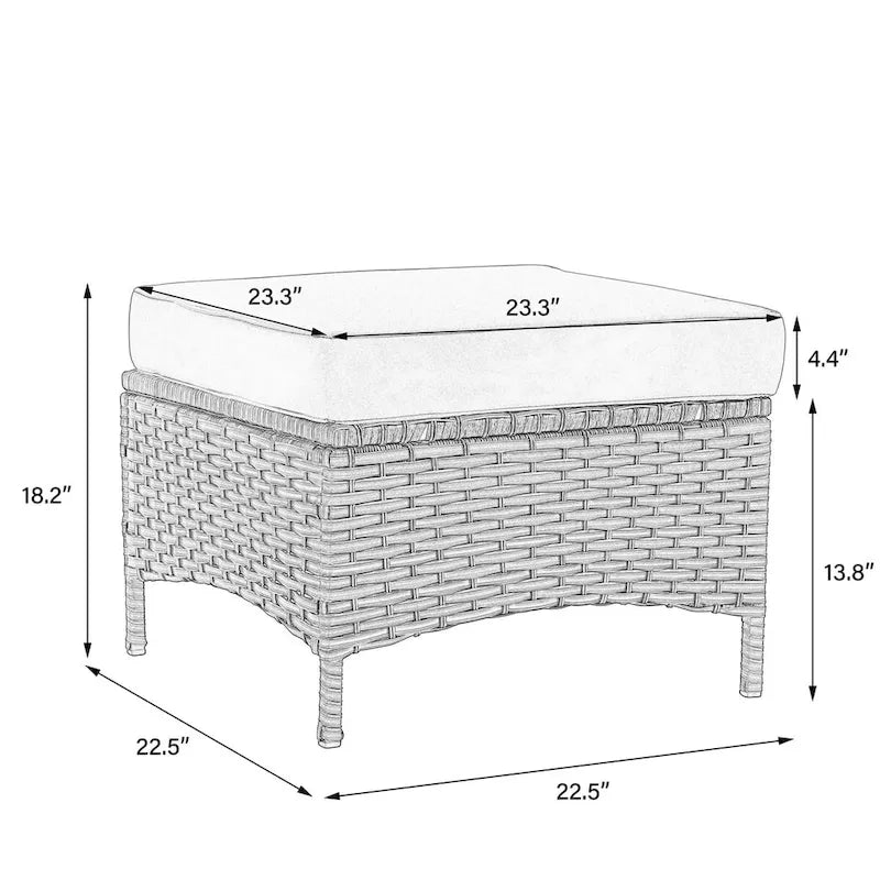 Ensemble de mobilier de patio, canapé de conversation d'extérieur 6 pièces