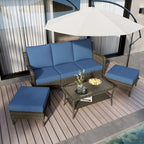 Ensemble de mobilier de patio, canapé de conversation d'extérieur 6 pièces