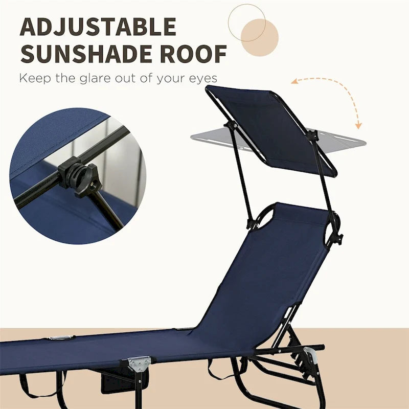Chaises longues pliantes Outsunny pour piscine et bronzage, lot de 2