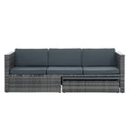 Ensemble de 5 meubles en osier, mobilier de patio, mobilier saisonnier en résine tressée PE