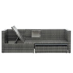 Ensemble de 5 meubles en osier, mobilier de patio, mobilier saisonnier en résine tressée PE