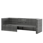 Ensemble de 5 meubles en osier, mobilier de patio, mobilier saisonnier en résine tressée PE