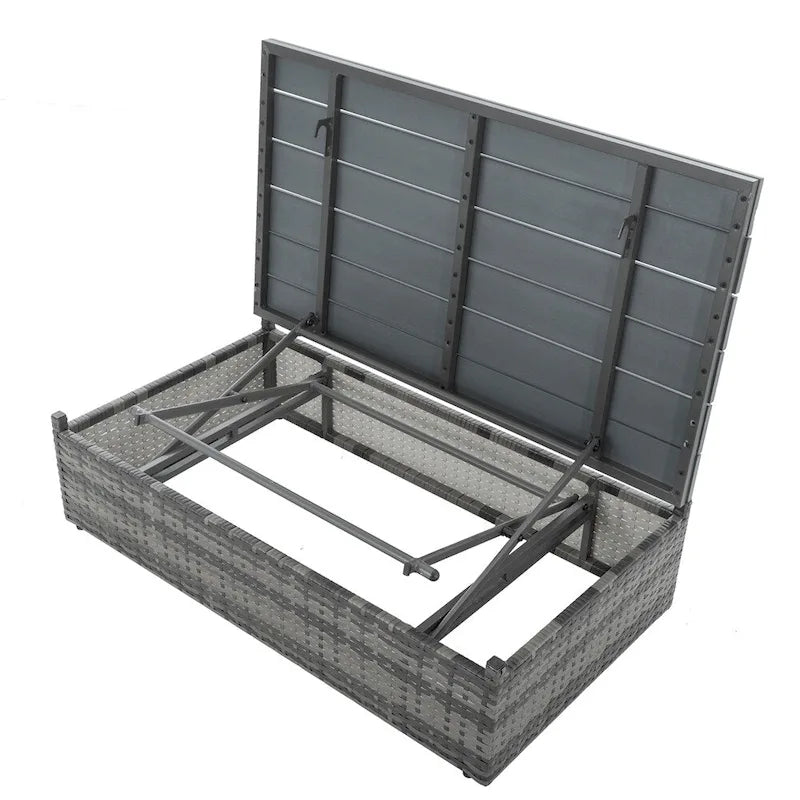 Ensemble de 5 meubles en osier, mobilier de patio, mobilier saisonnier en résine tressée PE