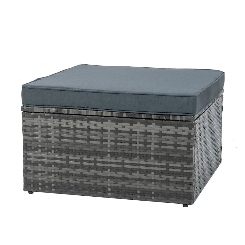 Ensemble de 5 meubles en osier, mobilier de patio, mobilier saisonnier en résine tressée PE