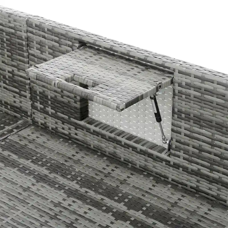 Ensemble de 5 meubles en osier, mobilier de patio, mobilier saisonnier en résine tressée PE