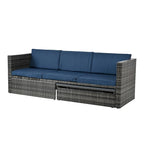 Ensemble de 5 meubles en osier, mobilier de patio, mobilier saisonnier en résine tressée PE