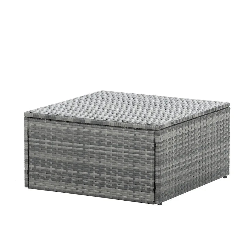 Ensemble de 5 meubles en osier, mobilier de patio, mobilier saisonnier en résine tressée PE