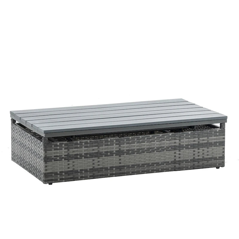 Ensemble de 5 meubles en osier, mobilier de patio, mobilier saisonnier en résine tressée PE