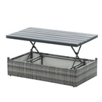Ensemble de 5 meubles en osier, mobilier de patio, mobilier saisonnier en résine tressée PE