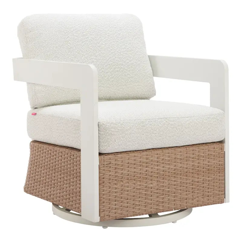 Fauteuil pivotant Gelo blanc et marron