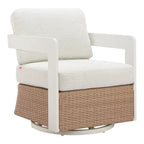 Fauteuil pivotant Gelo blanc et marron